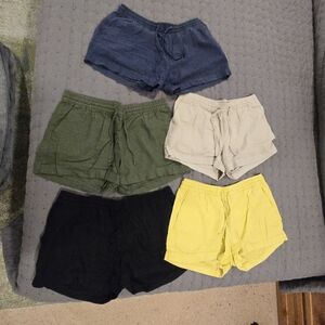 (5) Women's Casual Shorts - Blue, Green, Beige, Black, Yellow